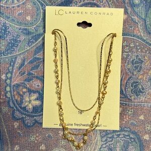 LC Lauren Conrad Gold and Cream Necklace